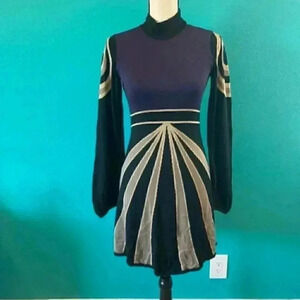 Temperley London Art Deco print mini dress in size 6
